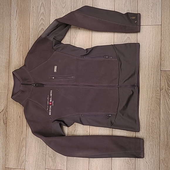 Figs Jackets & Coats Figs Dark Grey Polyester Fleece Scrub Nurses